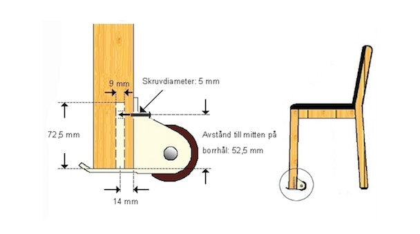 Gleitrollen für Esszimmerstühle