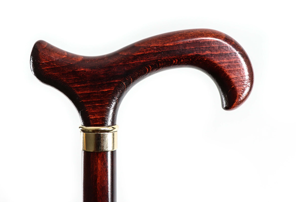 Schöner Gehstock aus Holz mit Derbygriff (Mahagoni)