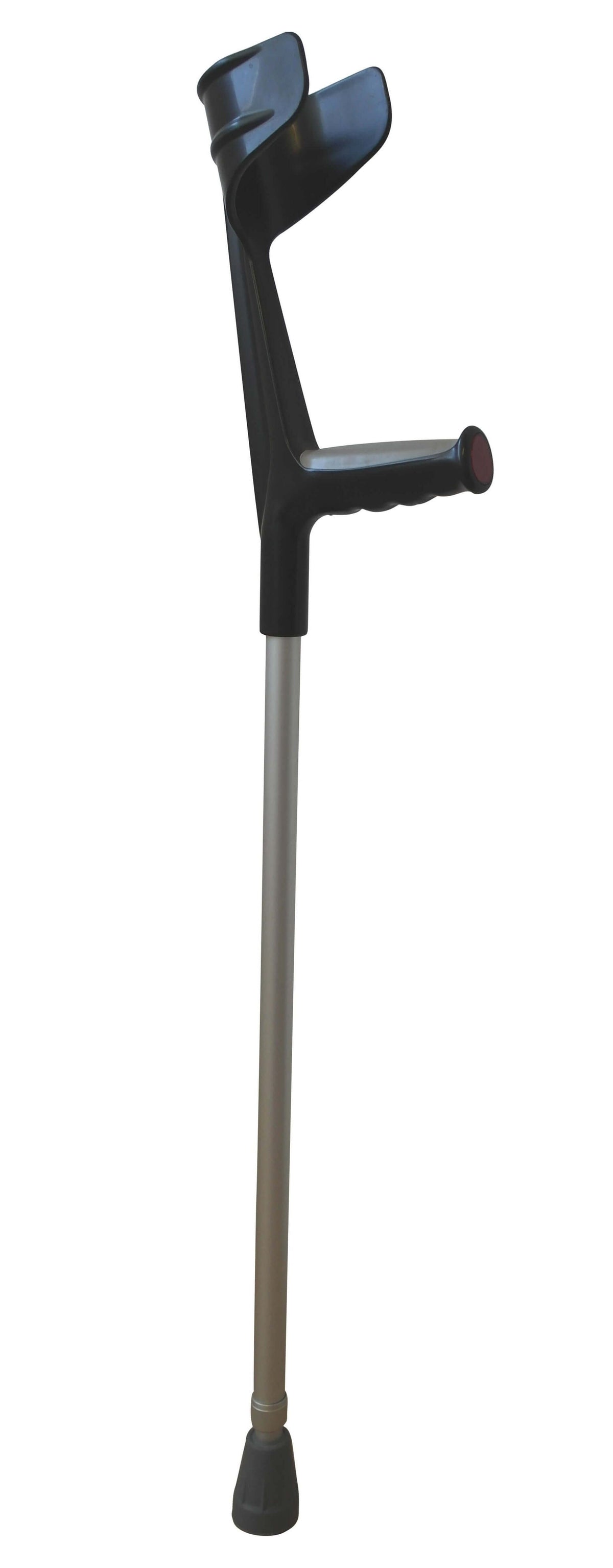 Schwarze Unterarmgehstütze mit weichem Griff