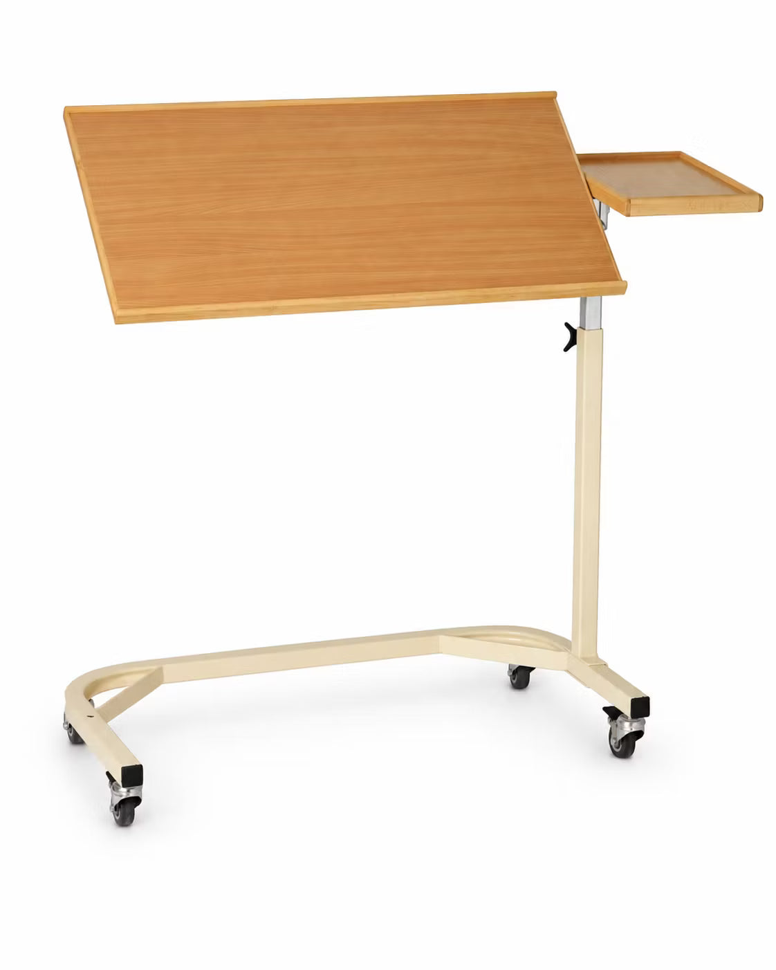 Betttisch NORDIC LARGE aus Buche mit Seitenablage und Rollen