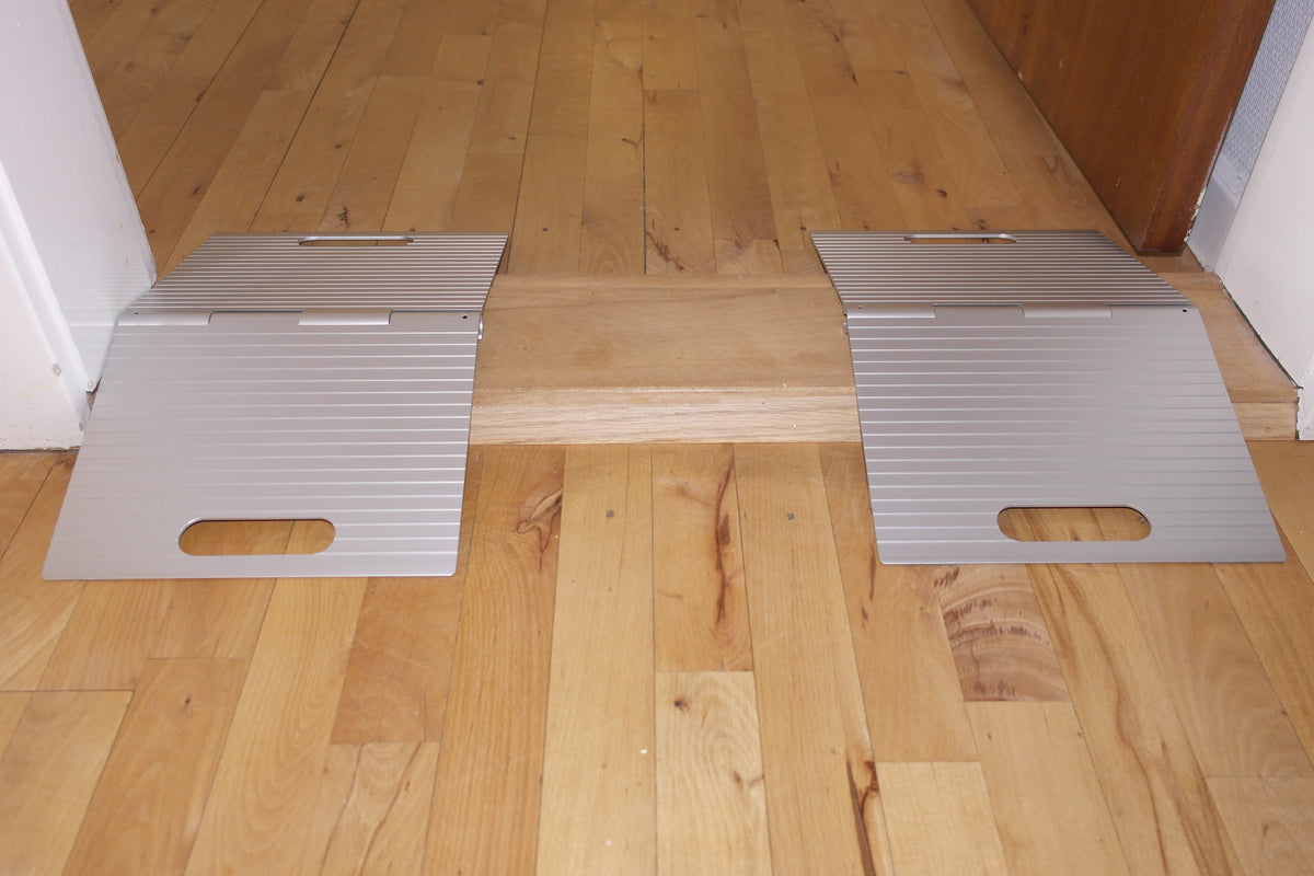 Türschwellenrampe aus Aluminium, 2-teilig und zusammenklappbar