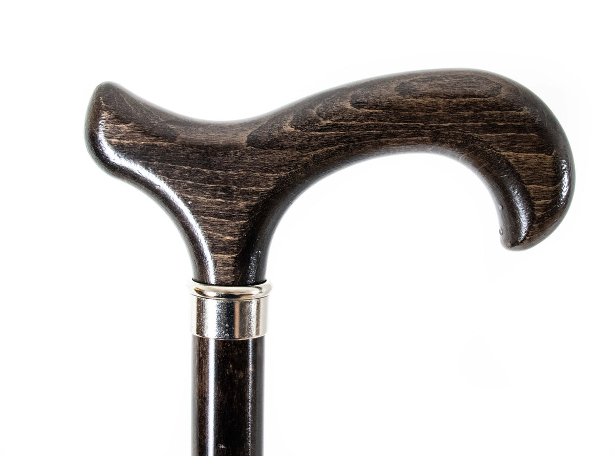 Schöner Gehstock aus Holz mit Derby-Griff (grau)