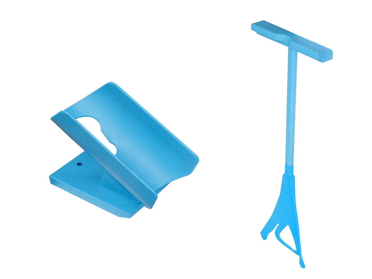 Set mit Strumpfanziehhilfe und Strumpfauszieher