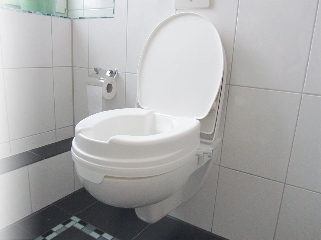 Toilettensitzerhöhungen für wandhängende Toiletten, 10 cm.