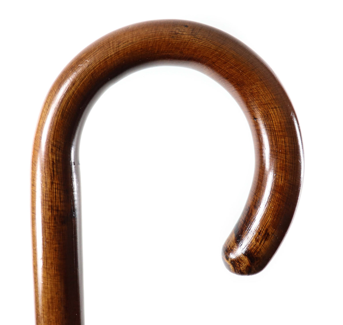 Gehstock aus Holz mit gebogenem Griff